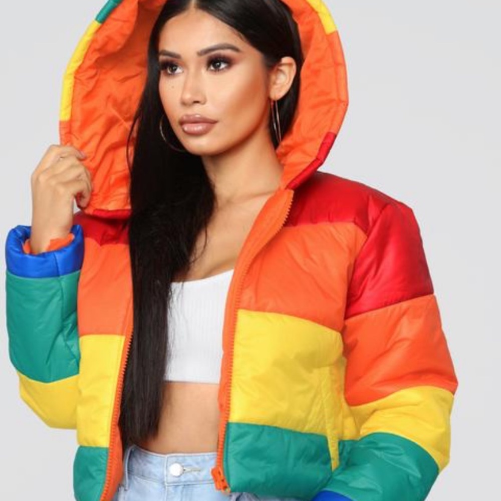 Rainbow cropped jacket